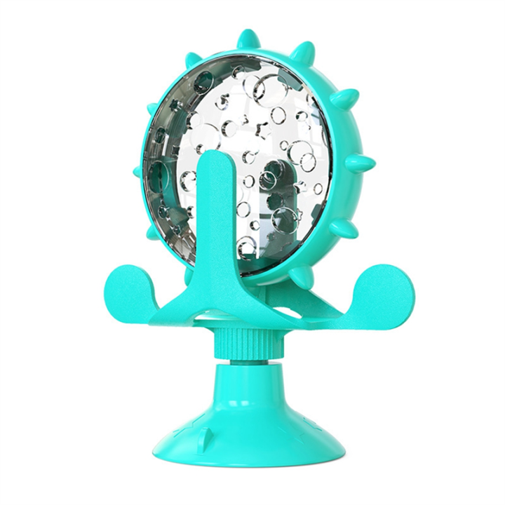 Dog Puzzle Toys Slow Feeder Dog Bowls Interactive Cat Slow Feeder Windmill Treat Dispensing Dog Toys with Powerful Suction Cup Pet Treat Toy