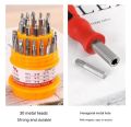 Screwdriver 31 in 1, Repairing Interchangeable Precise Screwdriver Tool Set Kit with Magnetic Holder for PC, Household Furniture, Tablet, Game, Console, Electronic Devices. 