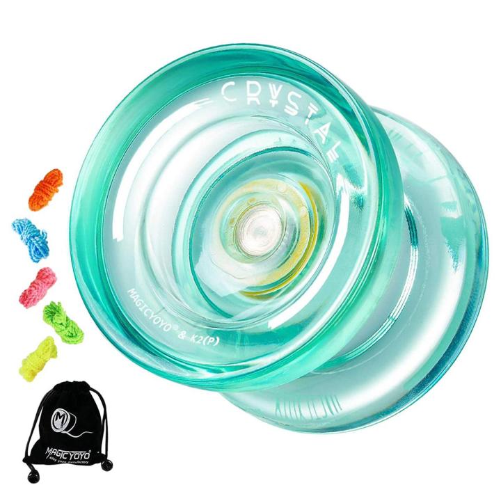 MAGICYOYO K2 Plus Crystal Responsive Yoyo,Dual Purpose Yo-Yo with Replacement Unresponsive Bearing for Intermediate,Green