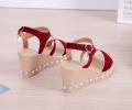 PEARL HIGH HEELS WEDGE SANDALS. 