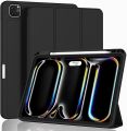 For CASE i|Pad Pro 11 Inch Case (M4 2024) with Pencil Holder, Smart Cover with Protective Trifold Stand & Soft TPU Back, Auto Wake/Sleep, Support Pencil. 