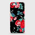 Luxury Vintage Red Flowers Case For iPhone 5C. 