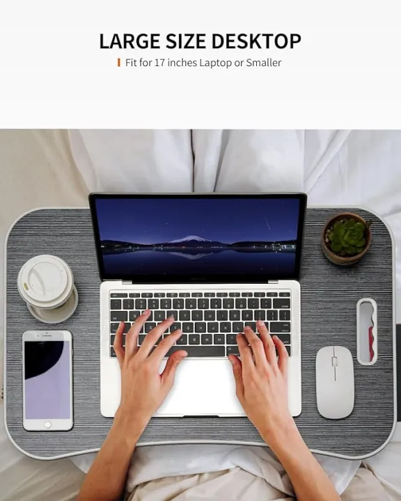 Wooden%20Gaming%20Laptop%20Table%20For%20Bed%20Foldable%20Stand%20Ergonomic%20Portable%20Drawing%20Notebook%20Reading%20Food%20Breakfast%20Serving%20With%20Inbuild%20Tablet%20And%20Cup%20Holder%20Slots%20by%20aj%20store%20-%20Image%204