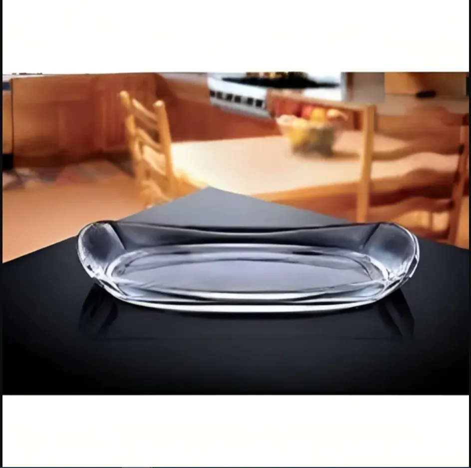 Rectangular glass serving tray 35 cm long serving platter Mono tray by Noritazeh Daraz.pk