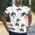 MK Garments -Men's T Shirt 3d Coconut Tree Printed Tops O-neck Hawaiian Short Sleeve Tees Fashion Beach Male Clothing. 