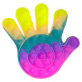 Push Pop Bubble Fidget Spinner Pop It Silicone Toy - 6 inches - Rainbow Hand High Five. 