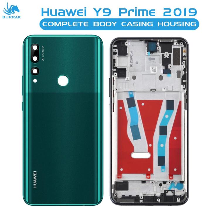 Huawei Y9 Prime 2019 Housing Middle Frame With Side Button and Camera Lens Complete Body Casing Replacement For Y9 Prime 2019 - Green