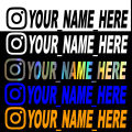 Personalized Instagram Car Sticker Vinyl Decals Motorcycle Car Stickers. 