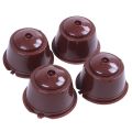 i cafilas 4pcs Dolce Gusto Plsatic Refillable Coffee Capsule with Spoon Brush 200 Times Reusable Compatible Nescafe Dolce Gusto. 