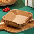 50 disposable paper liners with anti-adhesive coating for air fryer, parchment paper, and cooking paper. 