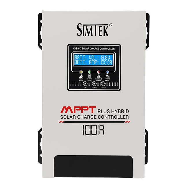 Simtek Mppt Plus Hybrid Solar Charge Controller 170v Voc 100amp Fully Automatic With Dual Lcd & Led Display Auto Detect 12v/24v - 1 Year Warranty