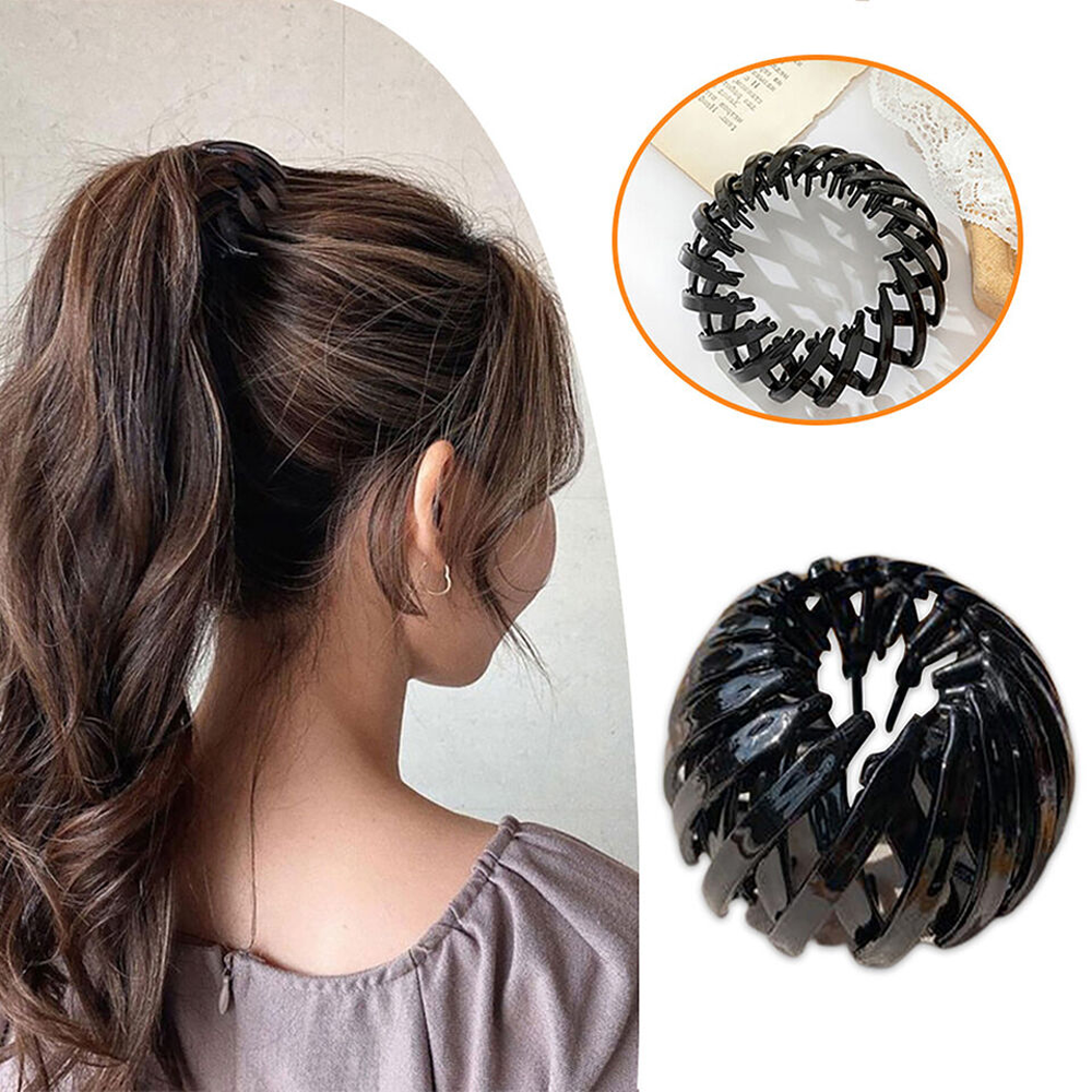 Expandable Round Hair Bun Holder Claws, Korean Fashion, Adjustable
