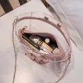 Women’s Transparent Chain Shoulder Bag Set, Jelly Handbag and Crossbody 2-Piece Fashion Purse Combo. 