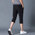 Three Quarter Pants Men 3 Quarter Pants Fashion Print Casual Shorts Cropped 3/4 Pants M-4XL. 