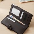 Yuandeli Men’s Long PU Leather Wallet – Business Slim Card Holder. 