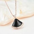 Stainless steel necklace for women Girl skirt stone Pendant Women necless Rose gold chain Adult etiquette gift shell necklace. 