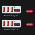 Vissko 3 USB 3.4A Fast Charging Adapter/Smart Voltage Digital Display Monitoring Charging Plug/Mobile Phone Charger-US Plug. 