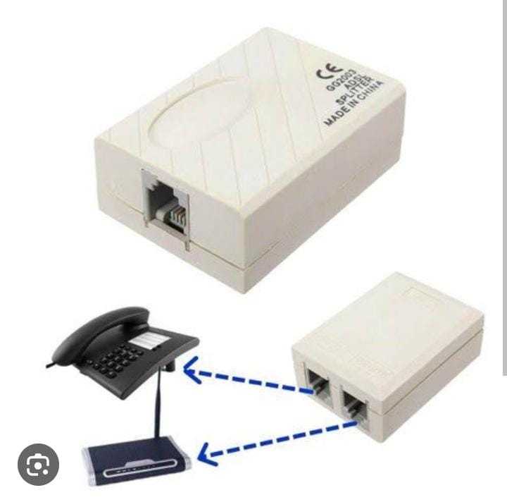 PTCL Splitter 2  in 1 for PTCL Internet PABX
