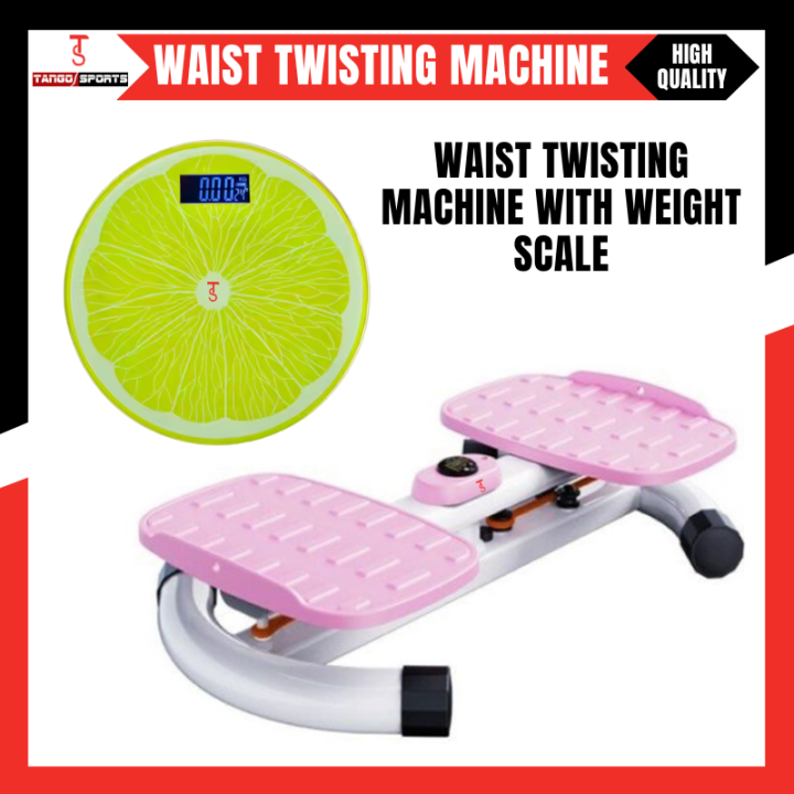 Multi-Functional Fat Burning Waist Twisting Machine With Weight Scale Machine - Stepper Cardio Exercise, Inventory Cleanup, Early Winning, Twist, Fitness Machine, Resistance Adjustable, Weight Scale & Elastic Rope, Stepping Stool Elevation, Health Equipme