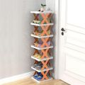 Vertical Shoe Tower, 4 Layers, 5 Layers Shoe Rack, Small Shoe Stand, Space Saving DIY Free Standing Shoes Storage Organizer, Storage Tower Shelf For Entryway, Closet, Hallway, Easy Assembly. 