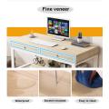 Home Office Multi-Layer Storage Frame Computer Table - Double Drawer Laptop Office Desk and Writing Table for Efficient Work and Study. 