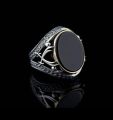 Pack of 2 Rings _2pc Black & Silver Titanium Men's Ring Never Fade Band Ring For Boys & Girls. 