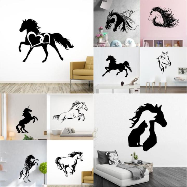 WallsArtstore NEW horse Waterproof Wall Stickers Wall Art Decor For living room bedroom Art Decals bedroom decorative stickers