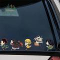 EARLFAMILY 13cm x 3.8cm Anime Running Chibi Car Stickers Trunk Windows Cartoon Decal Personality Funny Camper Car Accessories. 