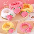 【Happier】 South Korea New Style Pink Peach Washing Face Hair Band Women's Cute Cartoon Stereo Ins Wind Makeup Hair Accessories. 