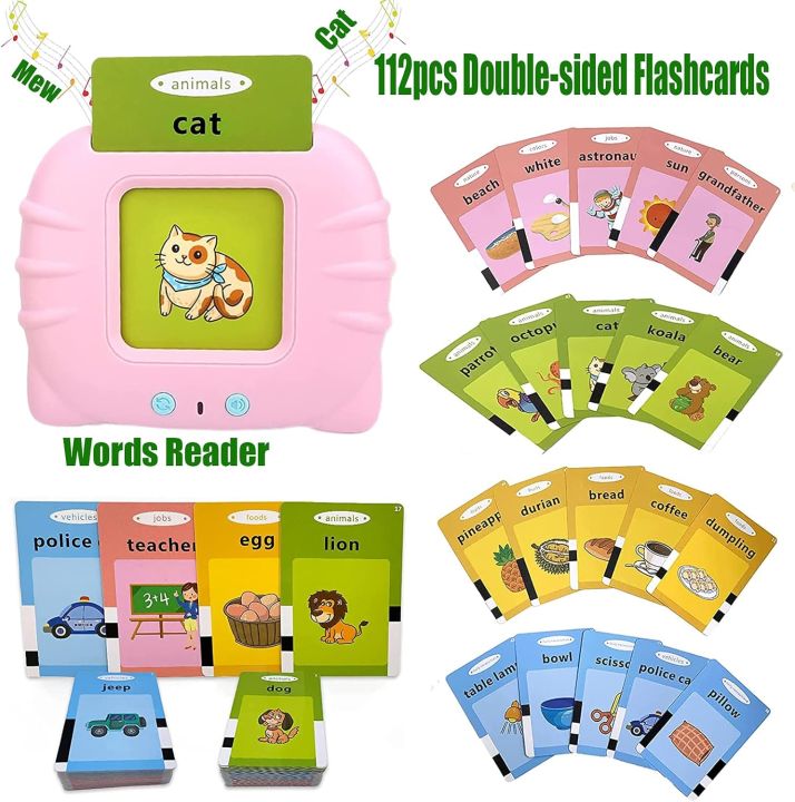 🧠 Talking Flash Cards Educational Learning Toy for Kids – Interactive Sound & Picture Recognition | Early Childhood Development Tool | Bilingual Language Learning
