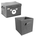 Pack of 2 - Foldable Kids Toy Storage Basket Bin Set 1 Pc Panda Cartoon Basket and 1 Pc Cube basket. 