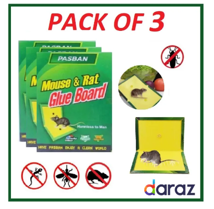 Pack Of 3 Mouse Glue Traps Sticky Mice strong glue Rat Trap Insect Lizard Spider Cockroach Rodent Snake mouse trapper mouse trap book rat killer