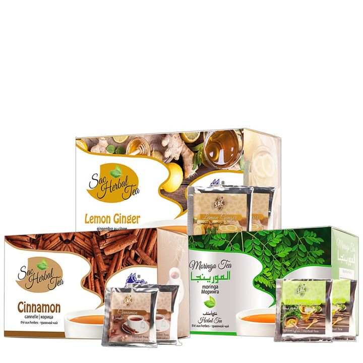 SAC -Immuni-tea package: Moringa Herbal Tea Cinnamon Lemon with Ginger