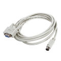 DB9P to 8P Mini Din RS232 Download Cable White 8.2 Ft for PLC DVP-EH. 