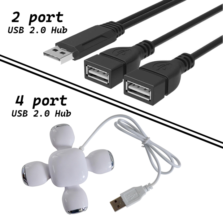 USB 2.0 A Male to 2 Dual USB Female Jack Y Splitter Hub Power Cord Extension Adapter Cable
