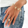 Lady Ring Bracelet Combination Pure Colors Portable Pendant Women Finger Ring. 