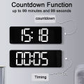 Large LED Digital Wall Clock with Remote Temp Date Week Display Dual Alarms Power Off Memory. 