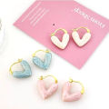 Multi color Korean Jewellery S925 Needle Beautiful Heart Shape Earings for Girls - New Design Korean Jewellery For Girls. 