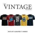 Pack of 5 premium gym printed T-shirts for men. 