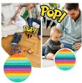 Big Size Push Pop-It Bubble Fidget Pop It Silicone Toy - 20 cm - Rainbow Circle. 