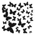 Flying Butterflies Wooden Wall Decor BIG BUTTERFLY WALL Decor, 3D Self Adhesive Wall Clock. 