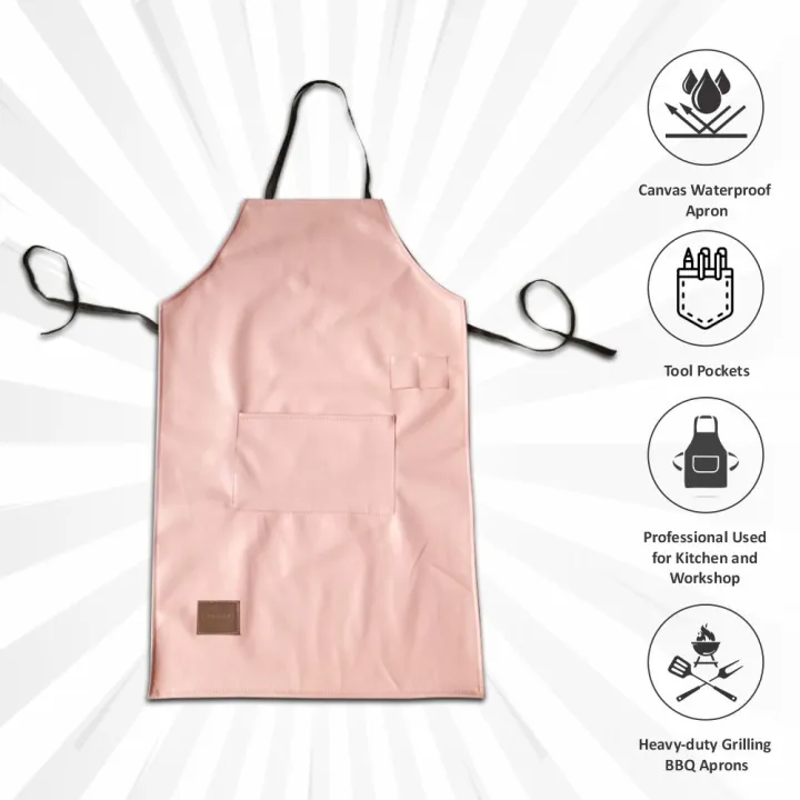 Kitchen%20Apron%20Leather%20/%20Canvas%20Waterproof%20Stylish%20Cooking%20Kitchen%20Apron%20for%20Women%20Men%20with%20Tool%20Pockets,%20Heavy-duty%20Grilling%20BBQ%20Aprons%20Professional%20for%20Kitchen%20and%20Workshop%20-%20Apron%20for%20kitchen%20waterproof%20-%20Image%204