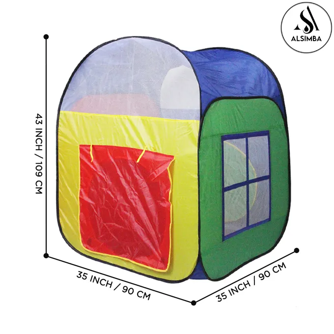 Alsimba Versatile Kids Play Tent Easy Setup Foldable Design 2 Support Sticks Approx. 110cm Surprise Colors