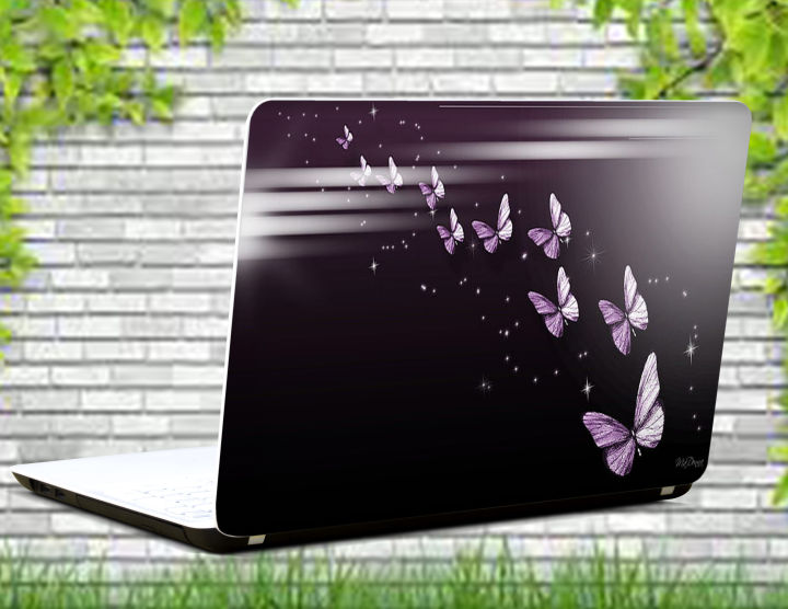 purple-butterfly-parade%20Laptop%20Back%20Skin-Laptop%20Skin%20Vinyl%20Sticker%20Decal,%2013%2013.3%2014.6%2015%2015.4%2015.6%20inch%20Laptop%20Skin%20Sticker%20Cover%20For%20All%20Laptops%20-%20Image%202