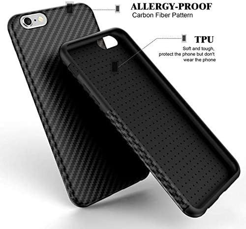 X-Level Carbon Fiber Slim Back Case Cover For iPhone 6/6S Plus- Black