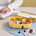 3 compartments Snap Lock  Bento  Lunch Box: Sealed & Leak-Proof with cutlery. 