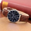 Clock Men Minimalist Dial Elegant Pointers quartz Watch Leather Belt Male Watches Fashion glass men's watch PD999. 
