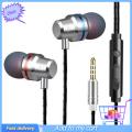 YE1 Wired Earbuds Ergonomic Wire Control In-ear 3.5mm Portable Heavy Bass Earphones for Sports. 