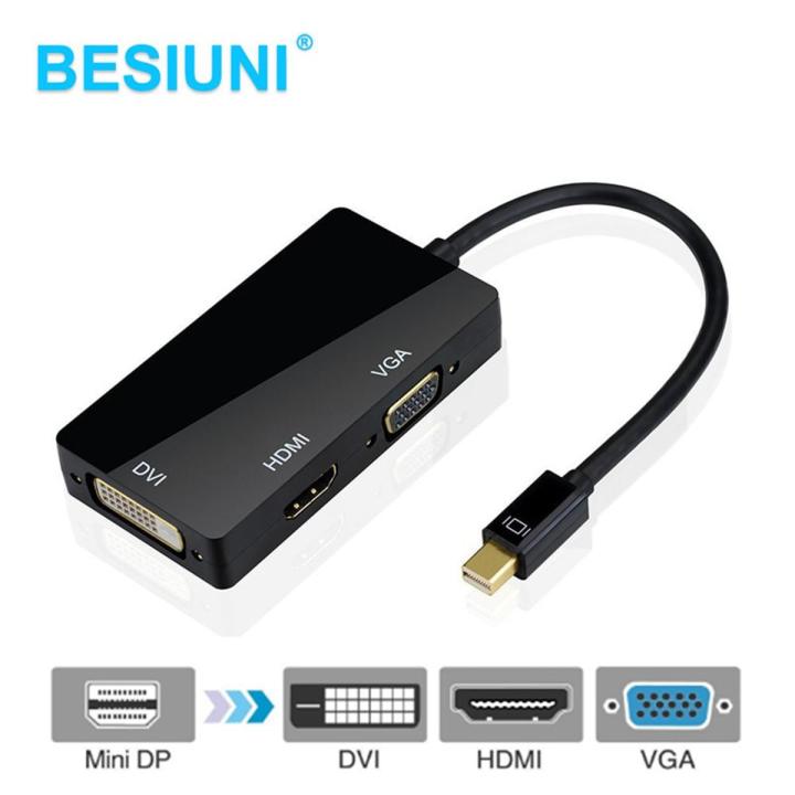 3 In 1 Mini displayport DP Thunderbolt to DVI VGA HDMI-compatible Converter Adapter cable for iMac Mac Mini Pro Air Book type1