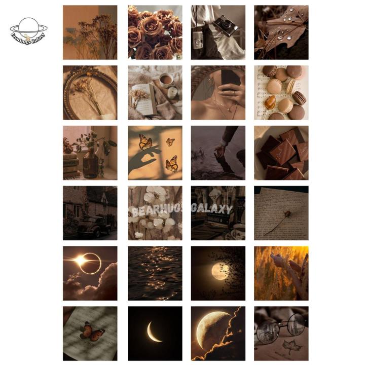 Brown Aesthetic Stickers 24 pcs for Journal and scrapbook Album pack